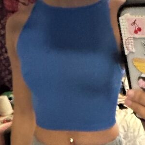 Cotton On Blue Ribbed Top